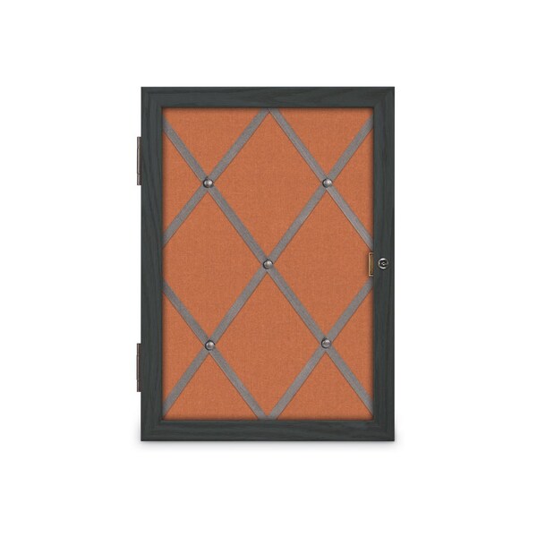 Sliding Door 12" Wood Framed Display Cas, UVDC1652-OAK-MEDGRY